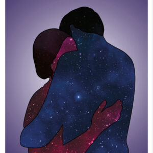 Poster L'amore è due universi che si abbracciano